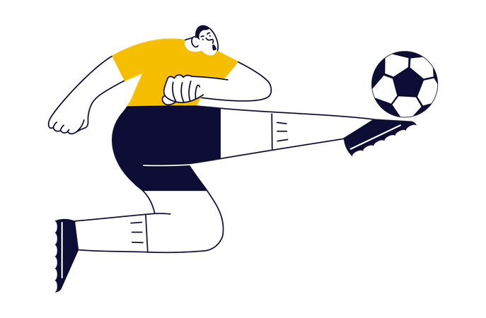 Soccer player man serving ball  Illustration