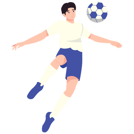 Soccer Player Performing Volley Kick  Illustration