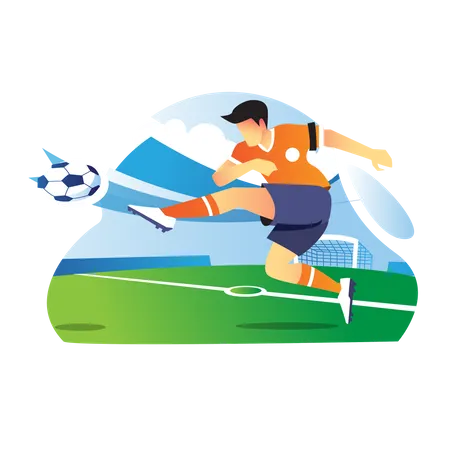 Soccer player playing football  Illustration