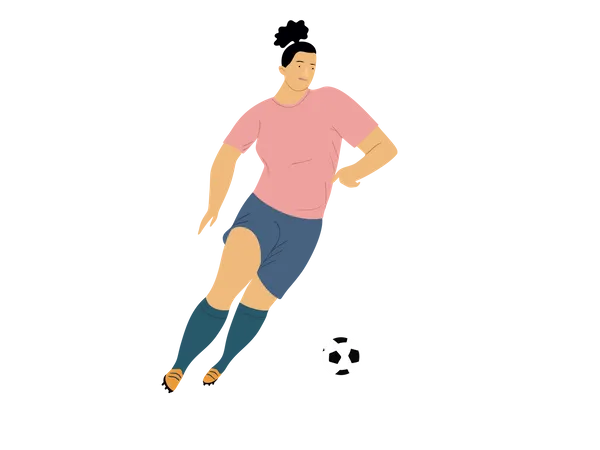 Soccer player playing in match Illustration