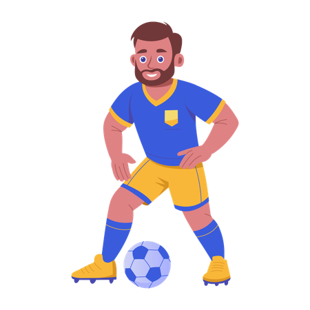 Soccer player playing with ball  Illustration