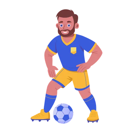 Soccer player playing with ball  Illustration
