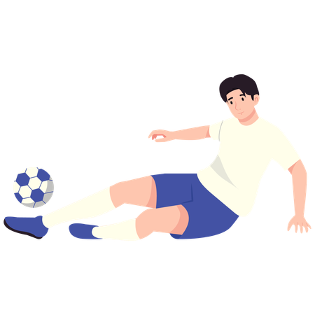 Soccer Player Sitting on Field  Illustration