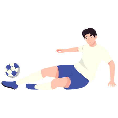 Soccer Player Sitting on Field  Illustration