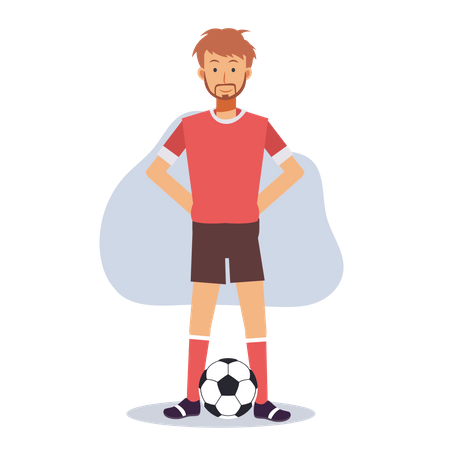 Soccer player with ball Illustration