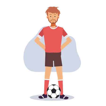 Soccer player with ball  Illustration