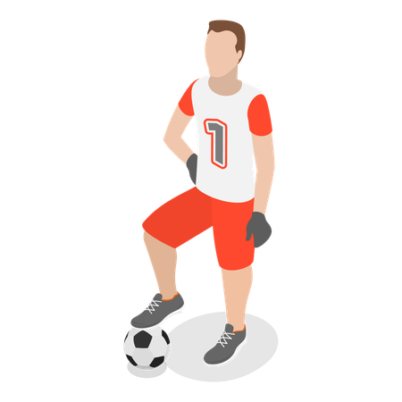 サッカー選手とフットボール  イラスト