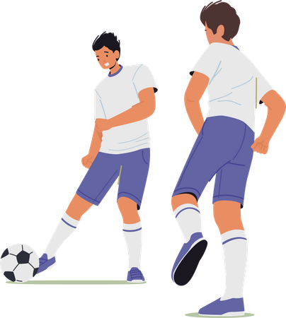 Soccer players kicking ball  Illustration