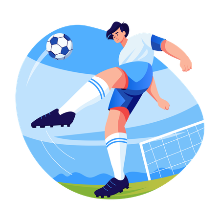 Soccer playing foot ball in ground  Illustration