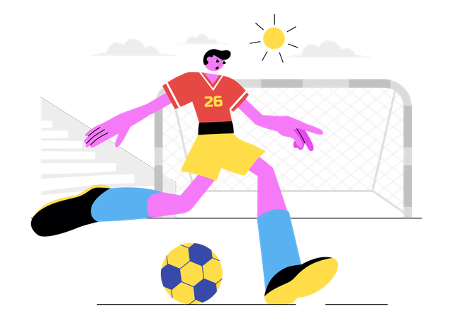 Soccer Sportsman playing match  Illustration