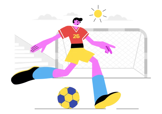 Soccer Sportsman playing match  Illustration