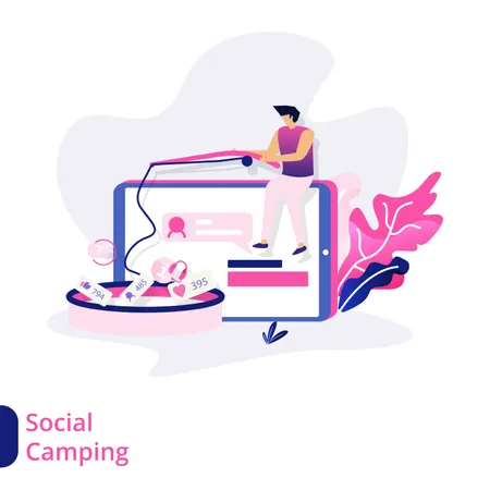 Social Camping Illustration