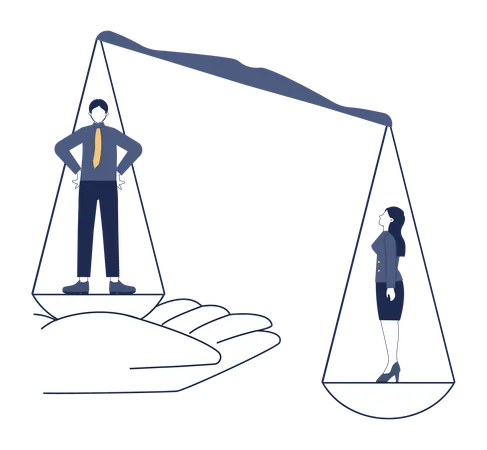 Gender Inequality Concept Bias And Sexism In Workplace Or Social Communication Prejudice Stereotyping Or Discrimination Against Women Or Men Flat Vector Illustration 일러스트레이션