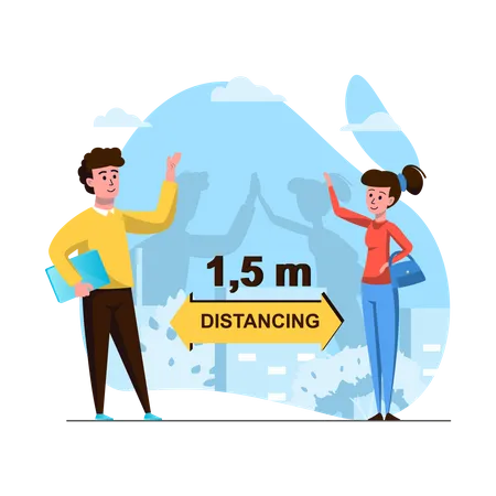 Social distance Illustration