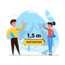 illustrations for social distance