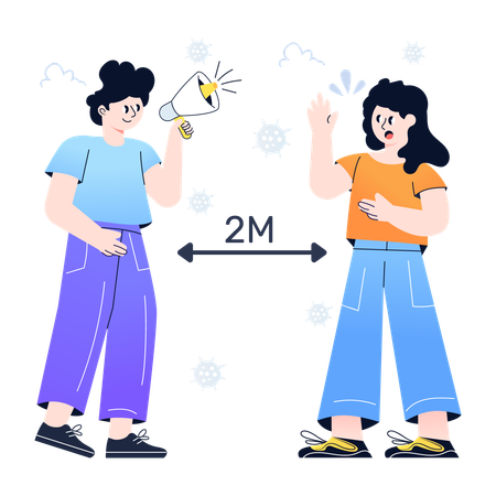 Social Distance  Illustration