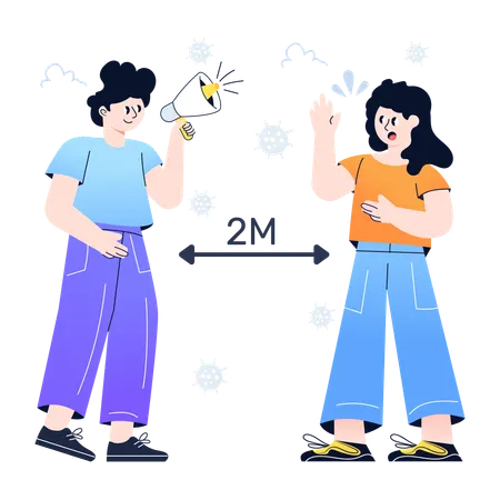 Social Distance  Illustration