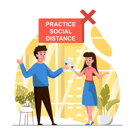 Social Distance  Illustration