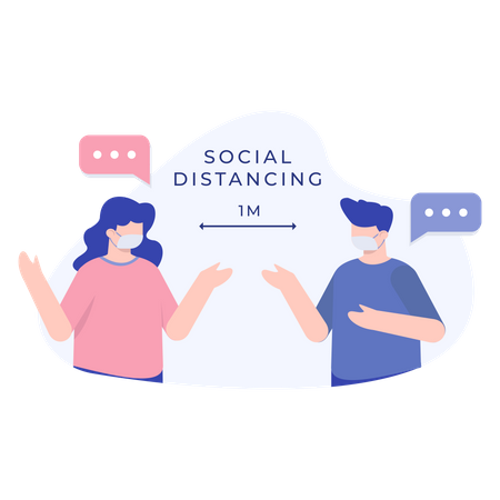 Social Distancing  Illustration