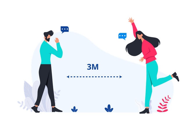 Social Distancing  Illustration