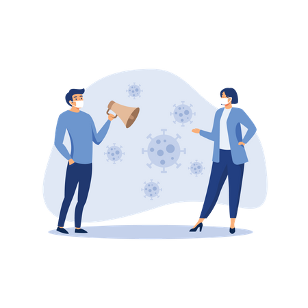 Social distancing in Coronavirus COVID-19 outbreak to keep distance  イラスト