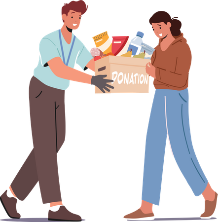 Social Help to People in Need Illustration