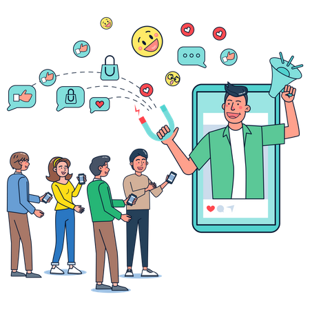 Social influencer doing marketing  Illustration