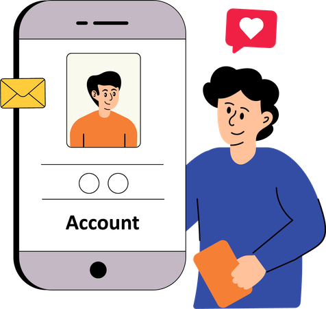 Social Media Account  Illustration