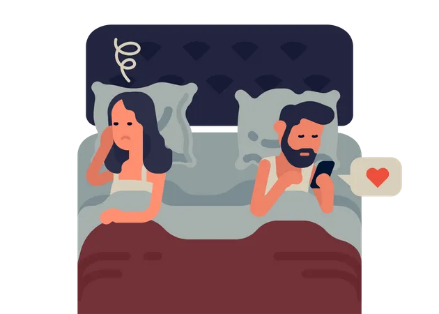 Social media addiction impact on marriage and relationship Illustration