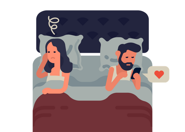 Social media addiction impact on marriage and relationship  Illustration