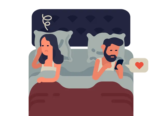 Social media addiction impact on marriage and relationship  Illustration