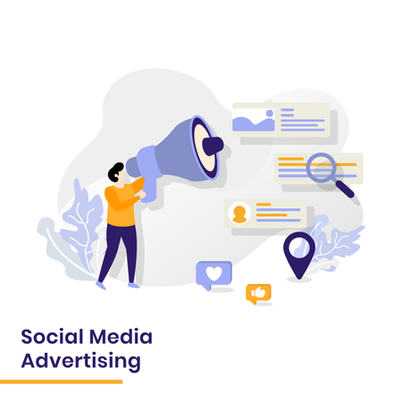 Social Media Advertising  Illustration