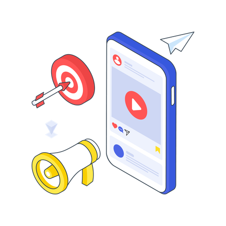 Social Media Advertising  Illustration