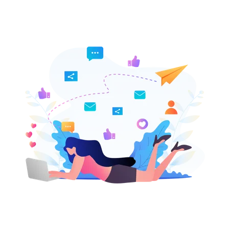 Social Media Advertising  Illustration