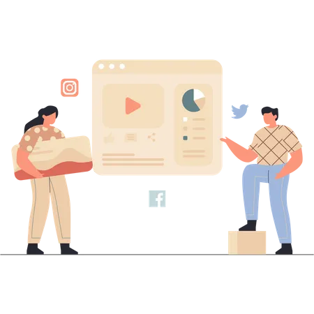 Social Media Analysen  Illustration