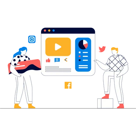 Social Media Analysen  Illustration