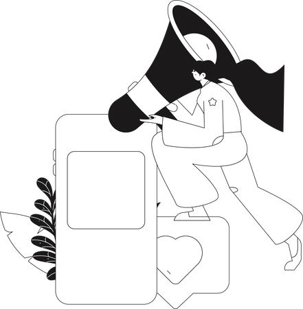 Social-Media-Ankündigung  Illustration