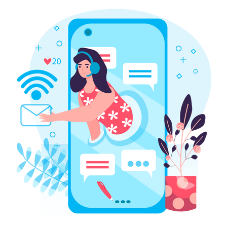 Social Media app  イラスト