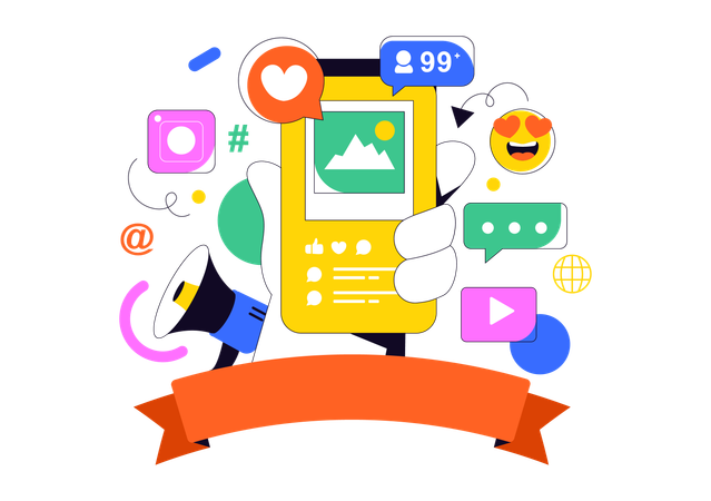 Social media app  Illustration
