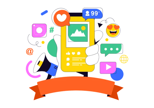 Social media app  Illustration