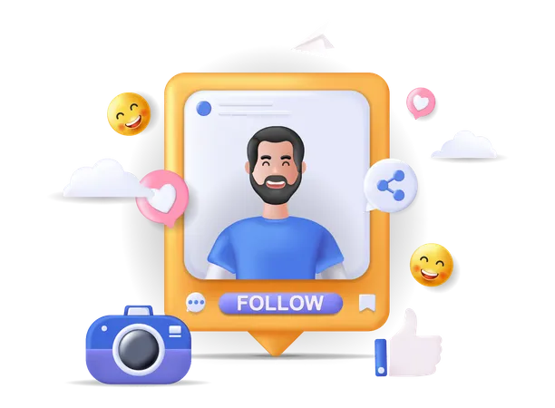 Social media app  Illustration