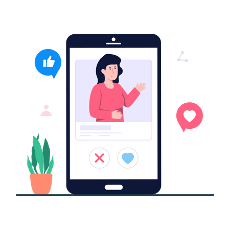 Social Media app  Illustration