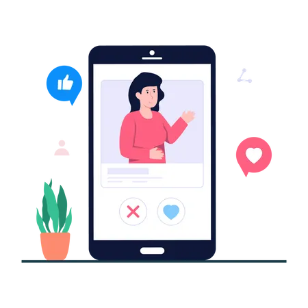 Social Media app  Illustration