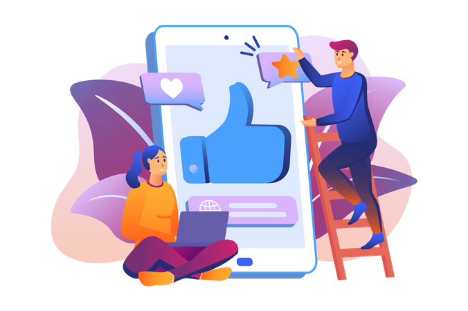 Social-Media-Überprüfung  Illustration