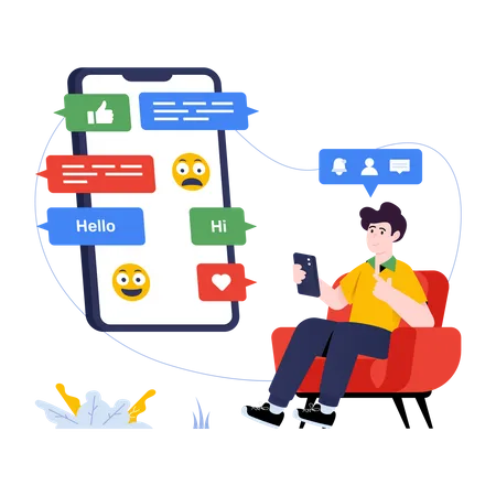 Social Media Chat Illustration