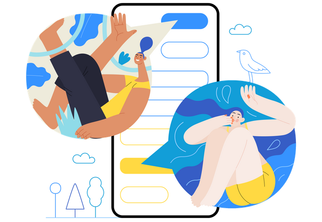 Social media chat  Illustration