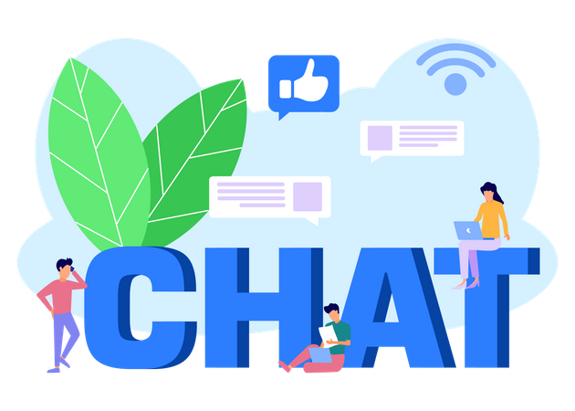 Social Media Chat  Illustration