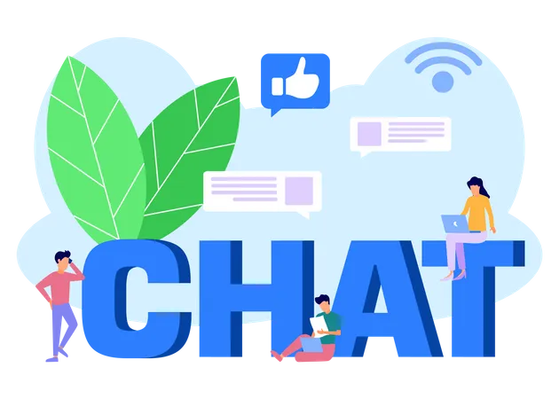 Social Media Chat  Illustration