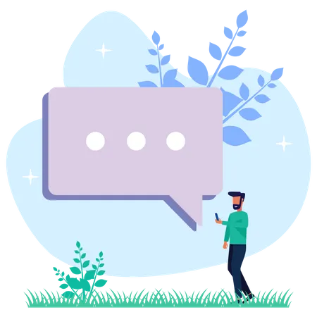 Social Media Chat  Illustration