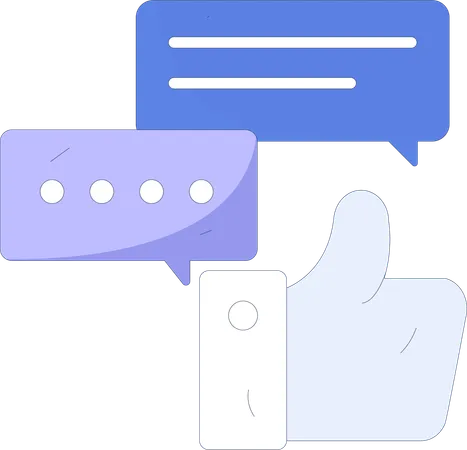 Chatten und Liken in sozialen Medien  Illustration